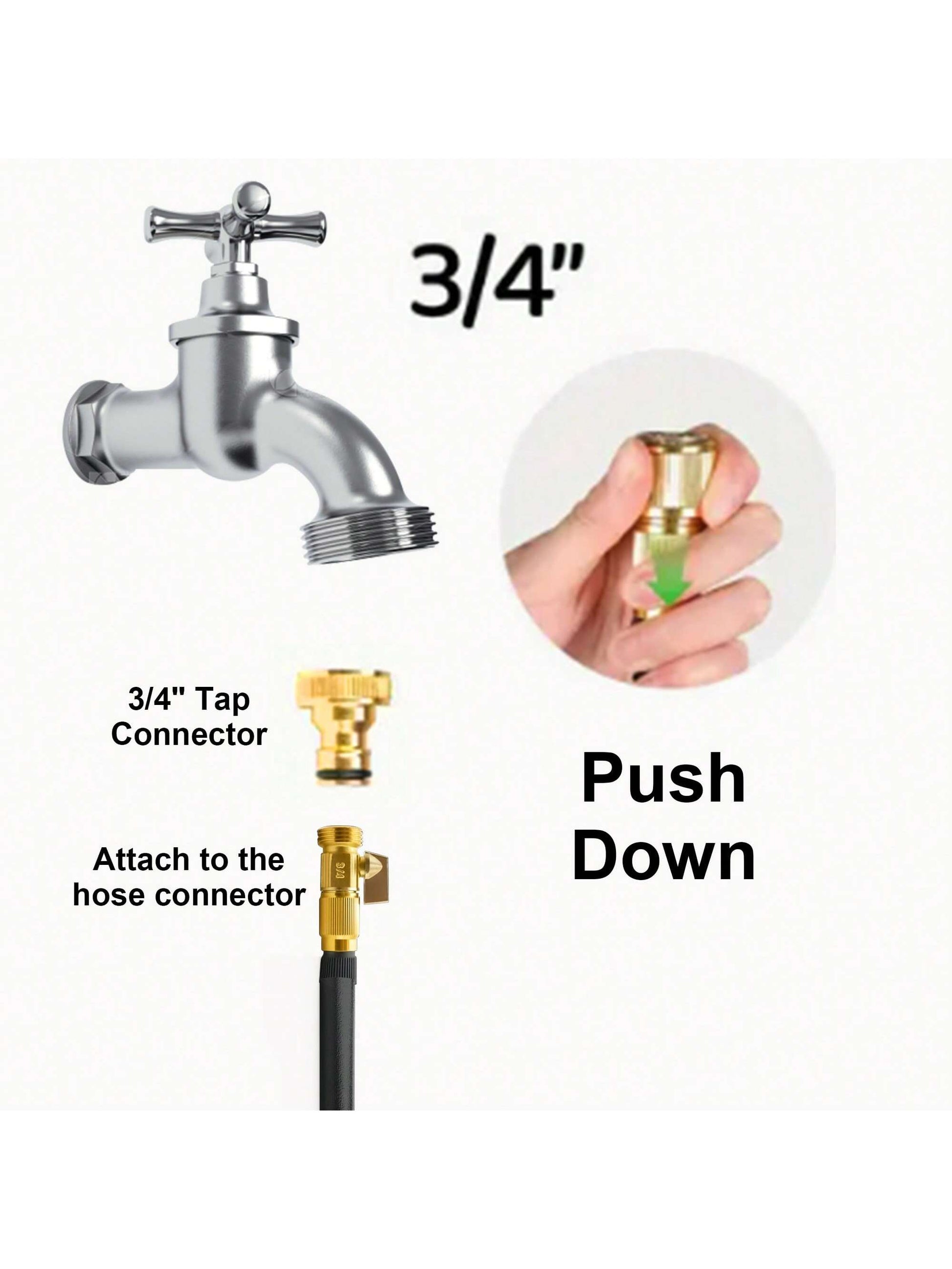 Revolutionary Flexible Garden Hose with Function Nozzle – Available in 25Ft, 50Ft, 75Ft, and 100Ft – Lightweight, Kink-Free Design with Durable Solid Brass Fittings!