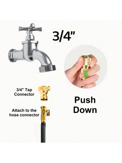 Revolutionary Flexible Garden Hose with Function Nozzle – Available in 25Ft, 50Ft, 75Ft, and 100Ft – Lightweight, Kink-Free Design with Durable Solid Brass Fittings!