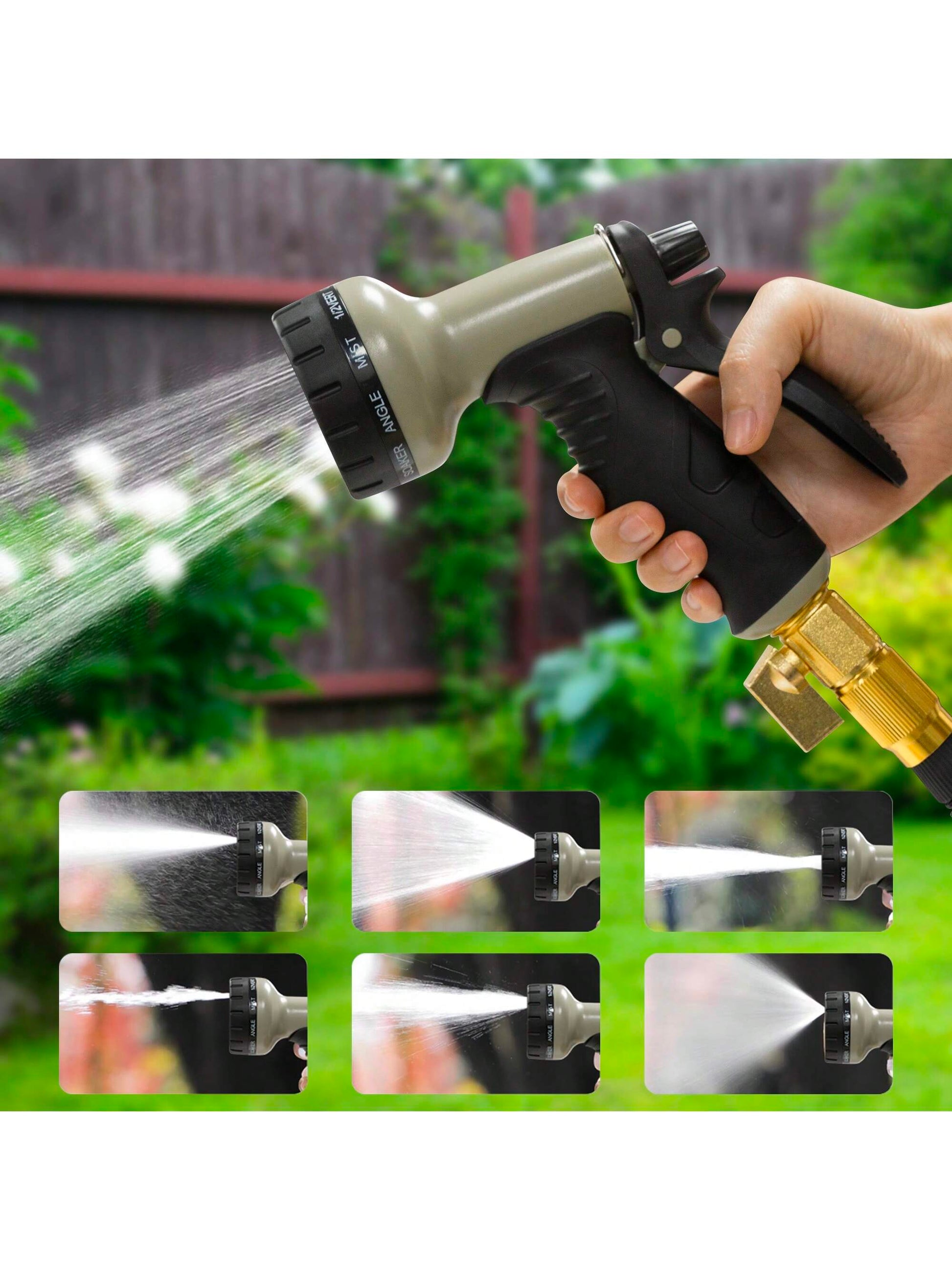 Revolutionary Flexible Garden Hose with Function Nozzle – Available in 25Ft, 50Ft, 75Ft, and 100Ft – Lightweight, Kink-Free Design with Durable Solid Brass Fittings!