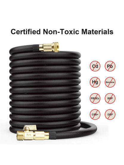 Revolutionary Flexible Garden Hose with Function Nozzle – Available in 25Ft, 50Ft, 75Ft, and 100Ft – Lightweight, Kink-Free Design with Durable Solid Brass Fittings!