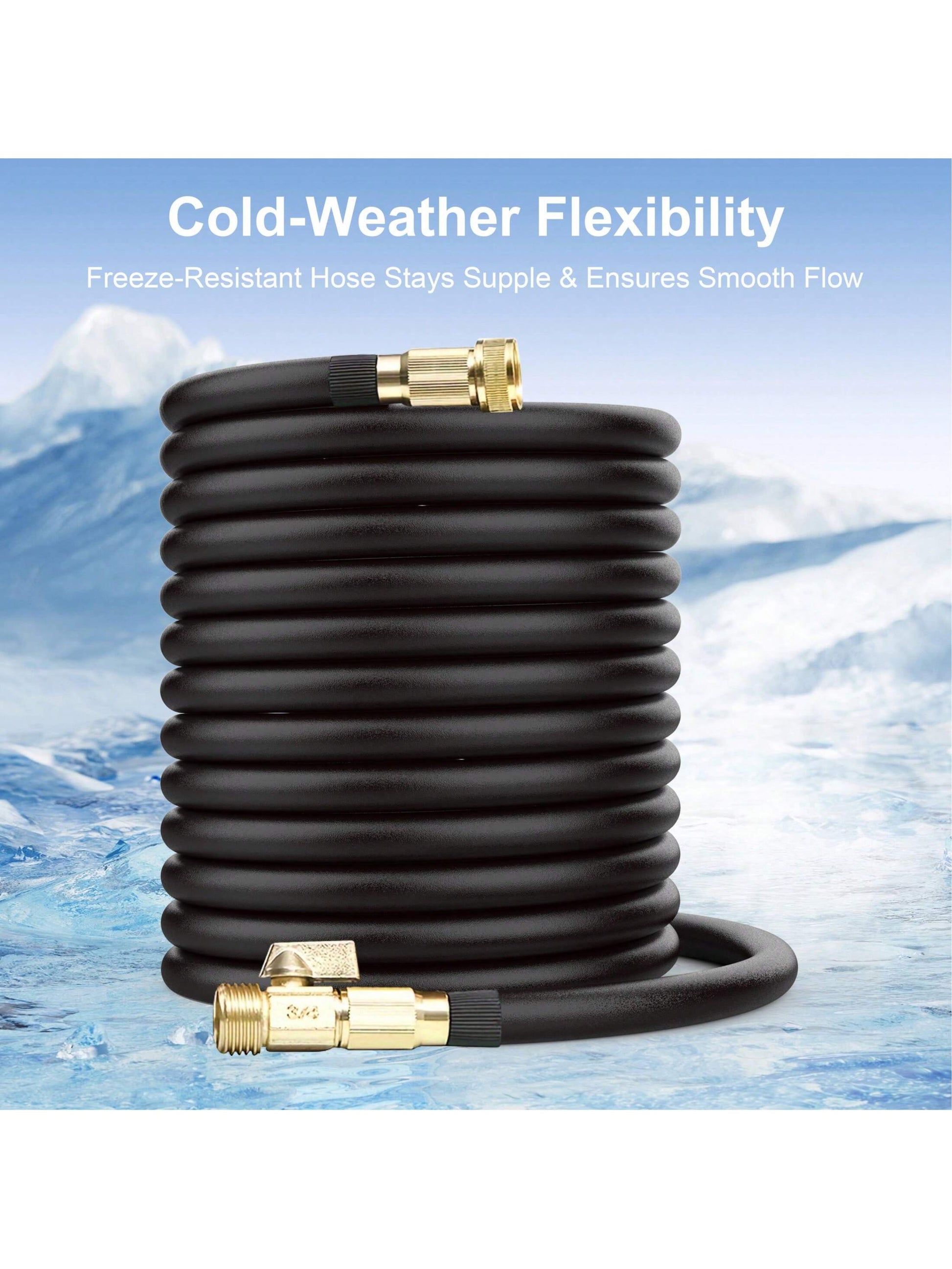 Revolutionary Flexible Garden Hose with Function Nozzle – Available in 25Ft, 50Ft, 75Ft, and 100Ft – Lightweight, Kink-Free Design with Durable Solid Brass Fittings!
