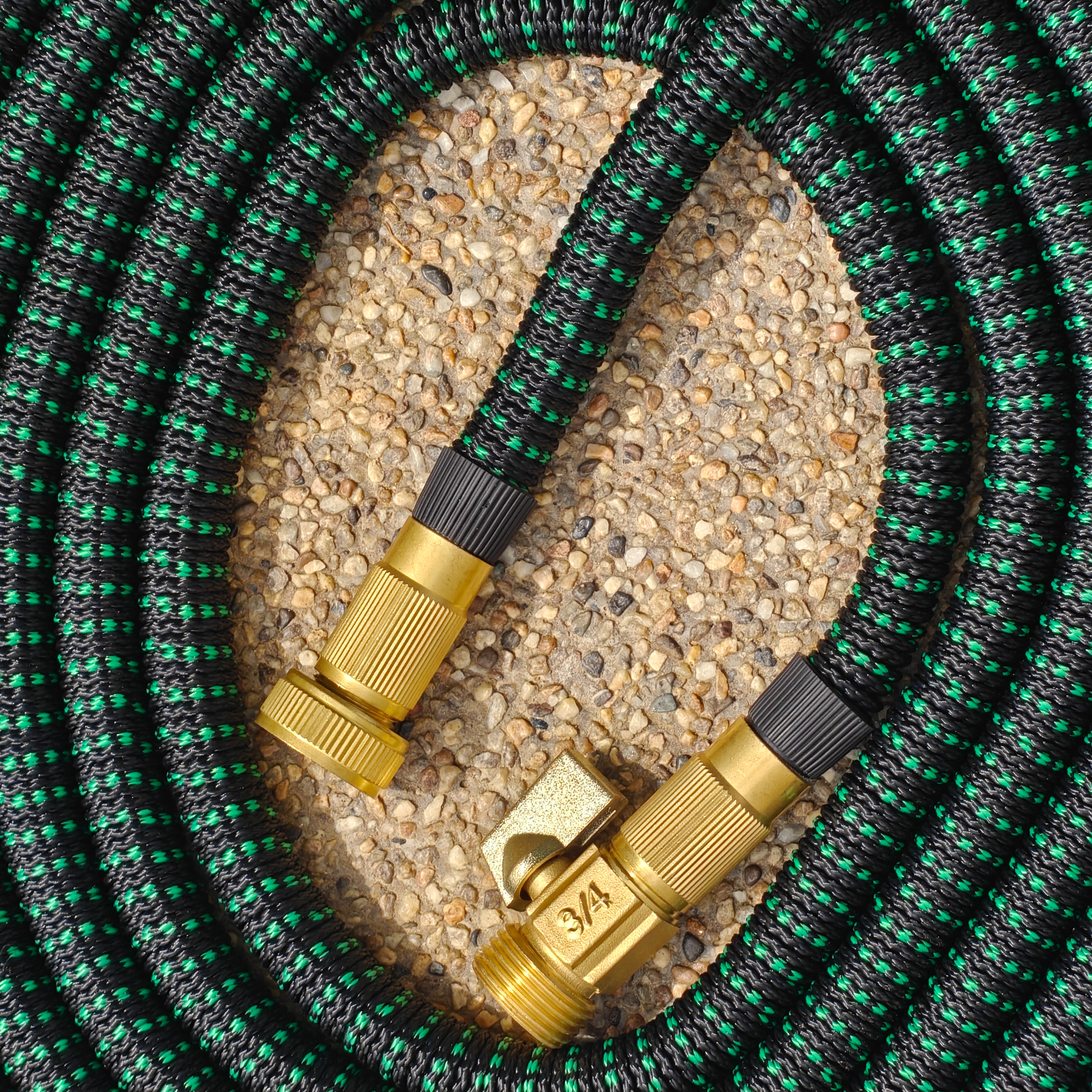 ZAKUTO Garden Hose 50ft with 10-Function High-Pressure Spray Nozzle, Heavy Duty Flexible Hose, 3/4" Solid Brass Fittings Leakproof Design